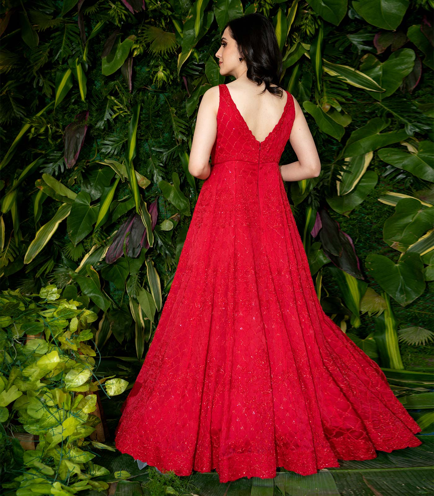 Gorgeous Red Net Gown – EinayaCollection